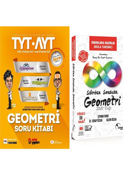 TYT - AYT Geometri Soru Kitabı Metin Yayınları ve TYT AYT Sıfırdan Sonsuza Geometri Video Çözümlü Konu Özetli Soru Bankası