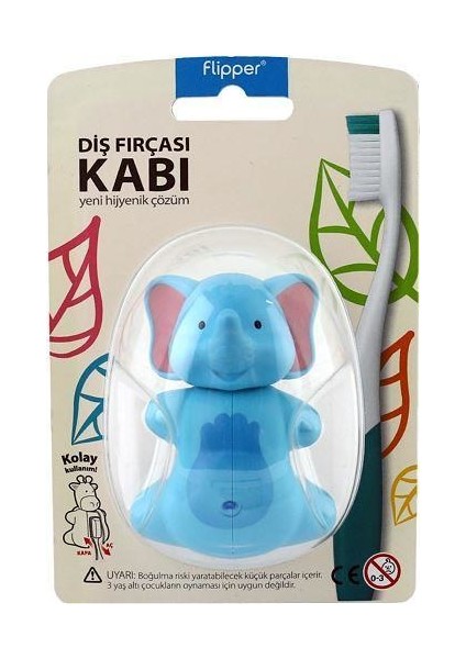 Flipper Diş Fırçası Kabı Fil Figürlü Vantuzlu 1 Adet