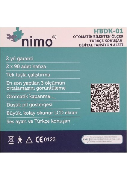 Hbdk-01 Tam Otomatik Dijital Bilekten Konuşan Tansiyon Aleti