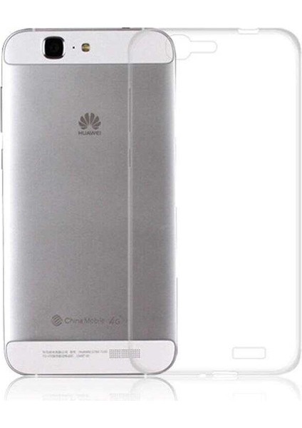 Huawei Ascend G7 Kılıf Zore Şeffaf Ince ve Esnek Süper Silikon