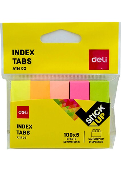 A11402 Sticky Notes Index Tabs 100X5 Renk