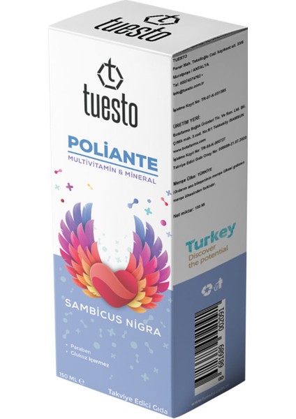 Poliante Multivitamin Mineralli Kara Mürverli Şurup 150ML