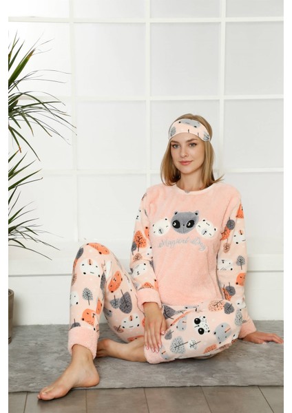Welsoft Polar Kadın Manşetli Pijama Takımı 8406 modelleri