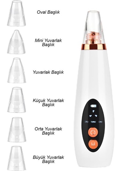 Dijital Göstergeli 6 Başlıklı Cilt Temizleme Vakum Aleti Turuncu Beyaz Detaylı (Black Skin) Mujgan fırsatları
