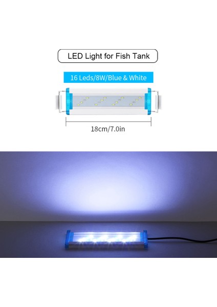 Akvaryum LED Işık 18 cm / 7.09IN Balık Tankı Işık 5.12IN (Yurt Dışından) fiyatları
