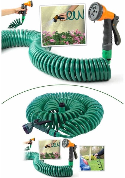 Yıkama Hortumu 15 Metre Spiral Lüx Basınçlı