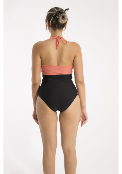 Narçiçeği Üstlü Siyah Altlı Şık Mayo modelleri