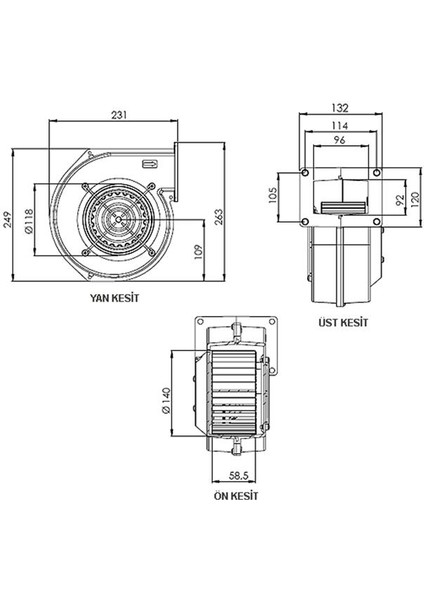 Aks 140-60 Salyangoz Radyal Fan