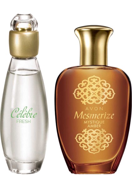 Celebre Fresh ve Mesmerize Mystique Amber Kadın Parfüm Paketi