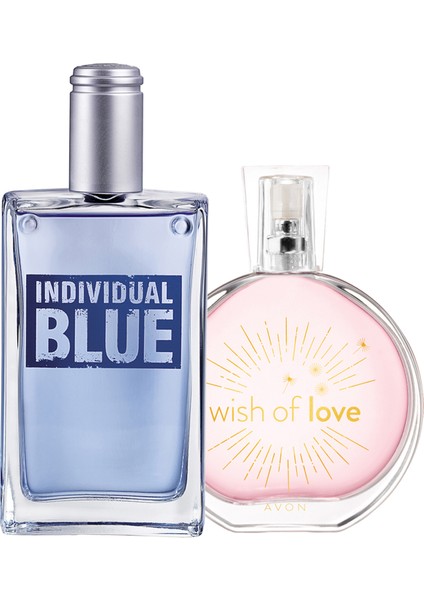 Individual Blue Erkek Parfüm ve Wish Of Love Kadın Parfüm Paketi 150 ml