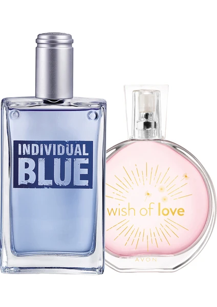 Individual Blue Erkek Parfüm ve Wish Of Love Kadın Parfüm Paketi 150 ml