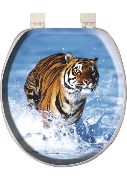 Jumbo Desenli Yumuşak Klozet Kapağı Beyaz