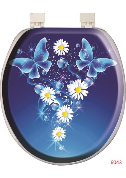 Jumbo Desenli Yumuşak Klozet Kapağı Beyaz