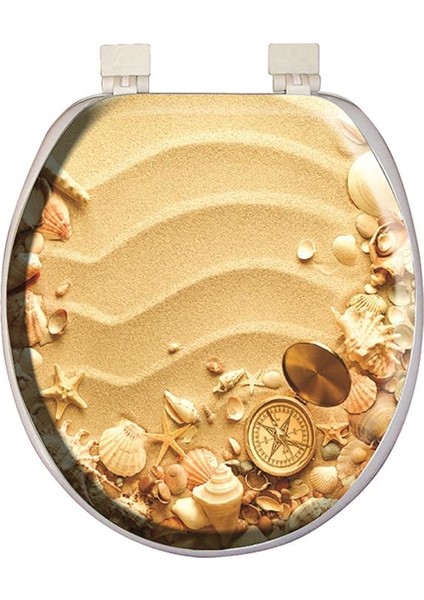 Jumbo Desenli Yumuşak Klozet Kapağı Beyaz