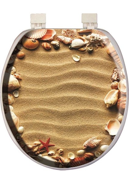 Jumbo Desenli Yumuşak Klozet Kapağı Beyaz