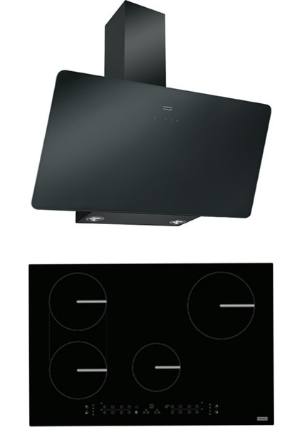 Ankastre Set (Fpj 915 V Bk A/900 Black Glass Davlumbaz Fsm 804I B Bk Indüksiyonlu Black Ocak)