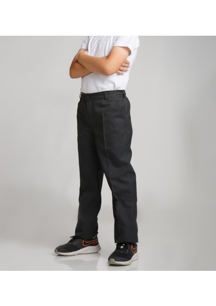 Beli Ribanalı Tam Lastikli Kanvas Kumaş Okul Pantolonu