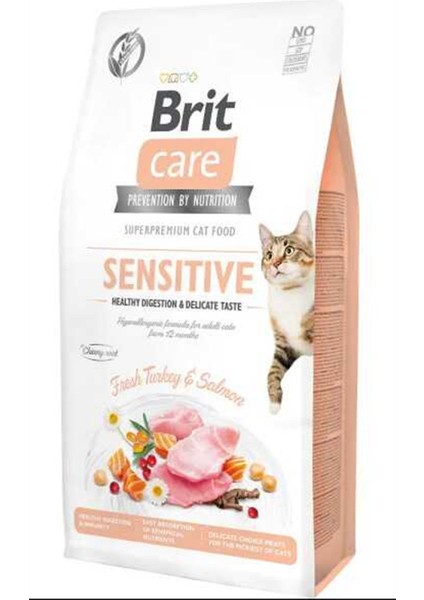 Brit Care Sensitive Hypo-Allergenic Sindirim Sistemi Destekleyici Tahılsız Yetişkin Kedi Maması 2kg