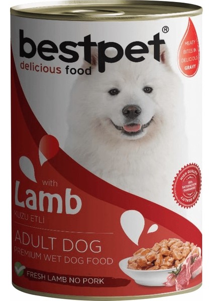 Kuzu Etli Köpek Konservesi 415 gr * 10 Adet