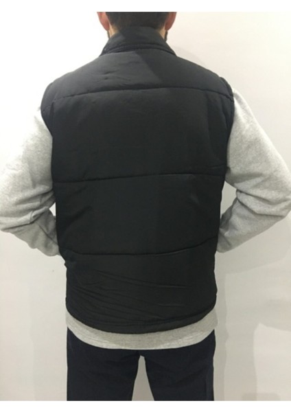 Erkek Siyah Şişme Yelek – Sonbahar/Kış, İçi Polarlı, Fermuarlı ve Cepli, Sıcak ve Rahat Günlük Kullanım fiyatları