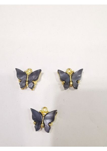 Kelebek Takı Malzemesi Altın Kaplama Üstten Delikli (2 Adet )