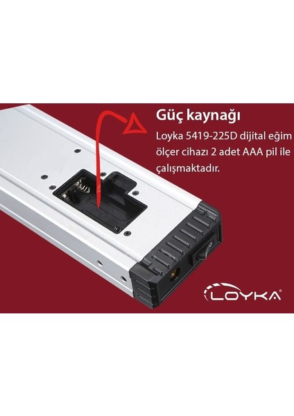 5419-225D Dijital Eğim Ölçer (Çizgi Lazerli) 22.5 cm
