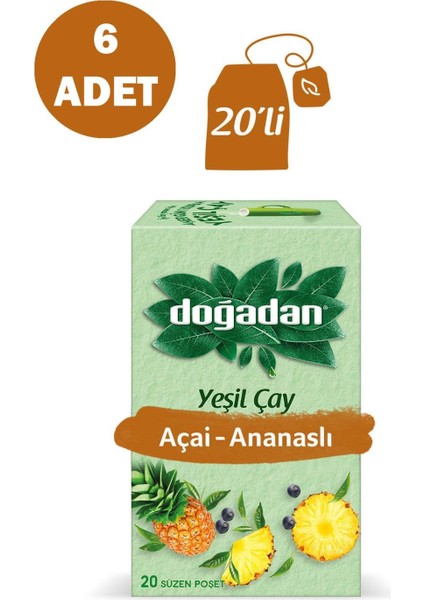 Yeşil Çay Açai Ananaslı 20’li 6 Adet fiyatları