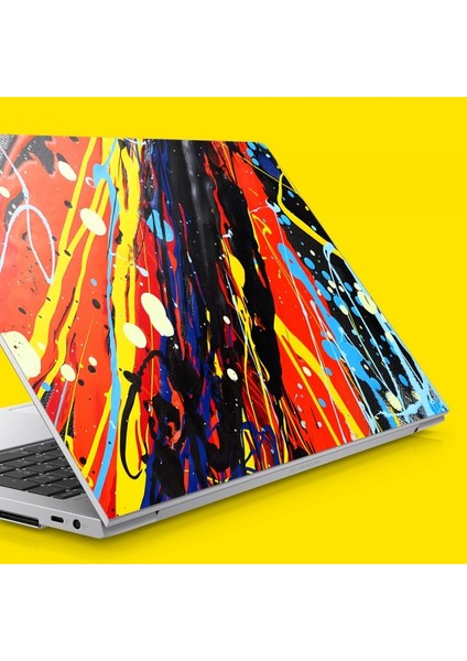 Renkli Sıçratılmış Boya Notebook Sticker, Laptop Sticker,, Hp Sticker, Asus Sticker, 15.6 Inç Sticker