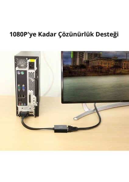 DVI Erkek To VGA 24+1 Dişi Dönüştürücü Adaptör