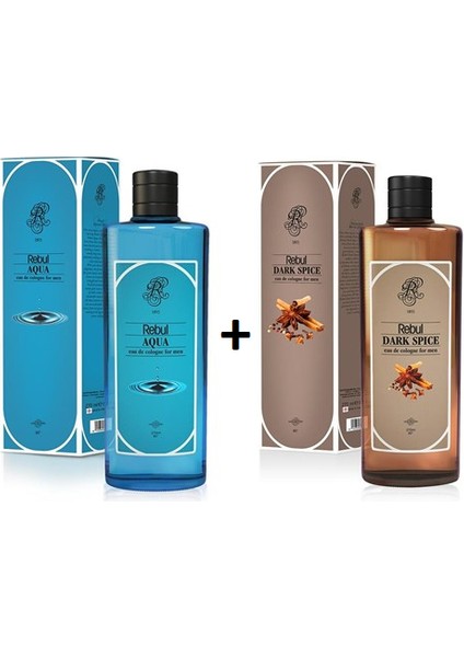 Kolonya Aqua 270 ml Cam Şişe & Rebul Kolonya Dark Spıce 270 ml Cam Şişe