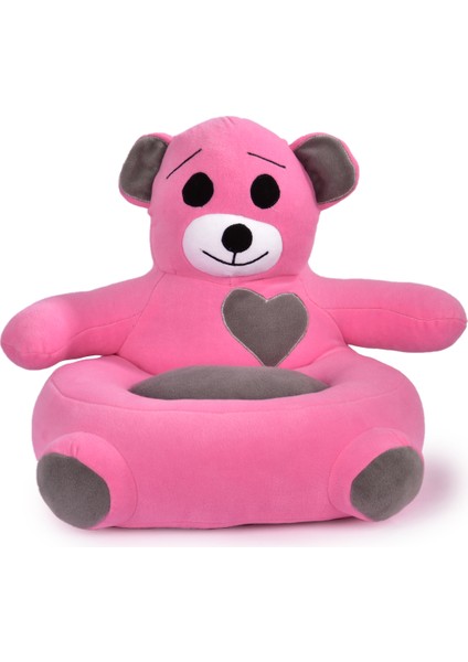 Çocuk Bebek Ayıcık Peluş Koltuğu – Ayıcık Koltuk Pembe Gri