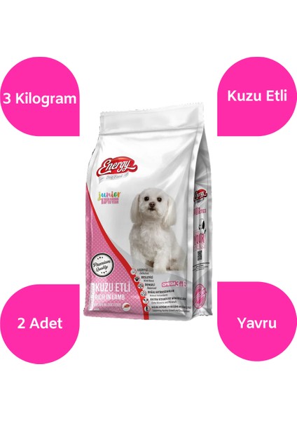 Kuzu Etli Yavru Köpek Maması 3 kg -2 Adet