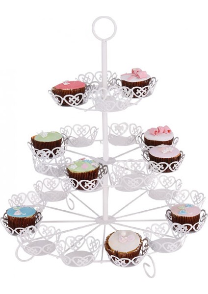 Metal Cupcake Standı 3 Katlı / 24'lü Kek Standı