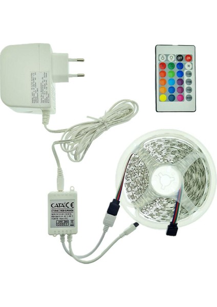 Tv Arkası Için Rgb 10 Metre Adaptör & Kumanda Şerit LED Hazır Set