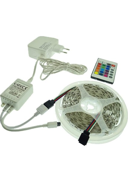 Tv Arkası Için Rgb 10 Metre Adaptör & Kumanda Şerit LED Hazır Set