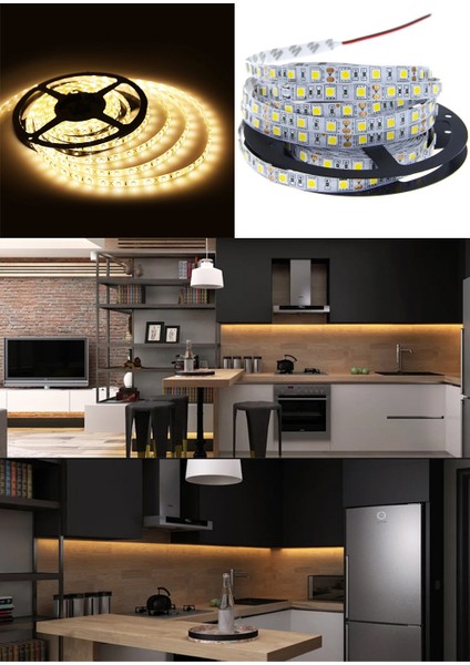 3 Çipli Gün Işığı Şerit LED 4 mt + 12V Adaptör Kuruluma Hazır Set