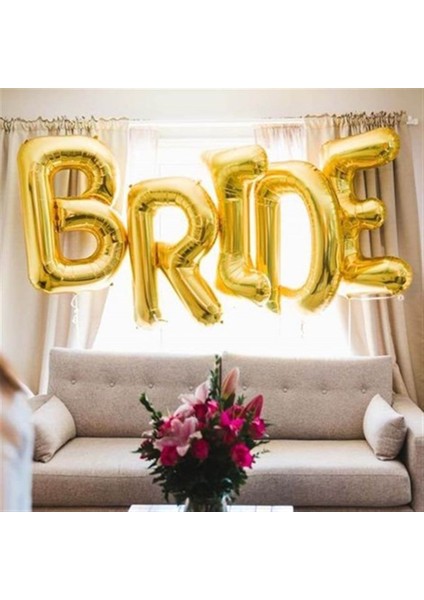 Gold Renkli Bride 76 cm Folyo Balon Seti