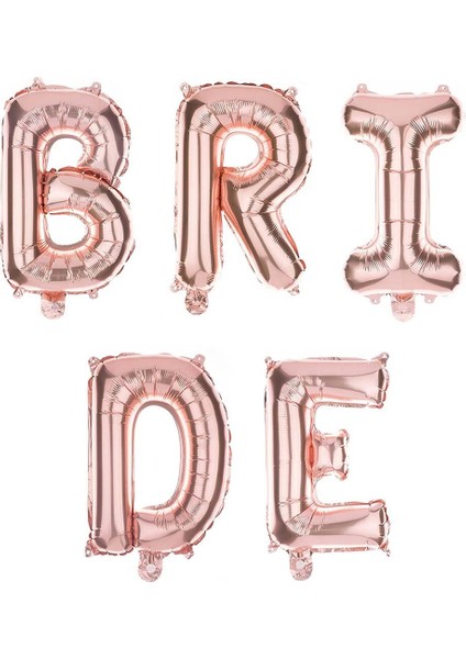 Rose Gold Renkli Bride 100 cm Folyo Balon Seti modelleri