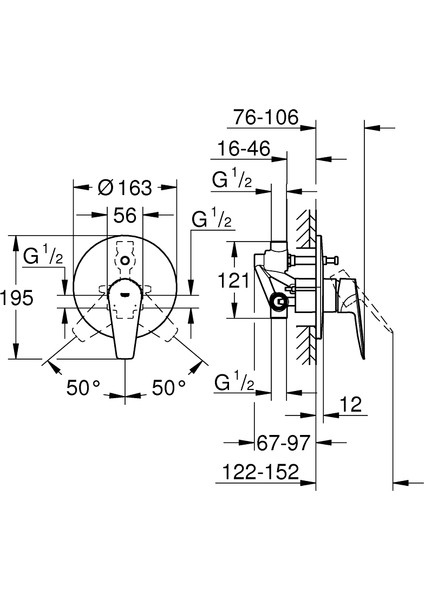 Bauedge Tek Kumandalı Banyo Bataryası 29079001 fiyatları