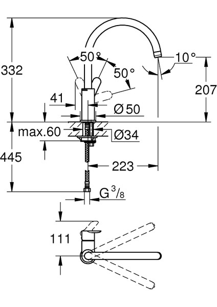 Bauedge Tek Kumandalı Eviye Bataryası 31367000 fiyatları