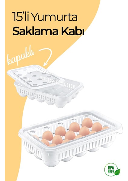 15’li Kapaklı Yumurta Saklama Kabı