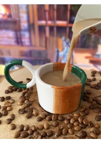 Eskitme El Yapımı Seramik Kupa Bardak
