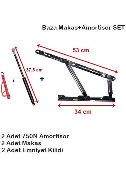 Baza Seti, Makas+Amortisör+Emniyet Kilidi