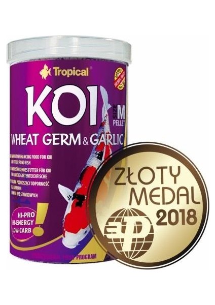 Koi Wheat Germ Garlic Pellet Size M 1000 ml