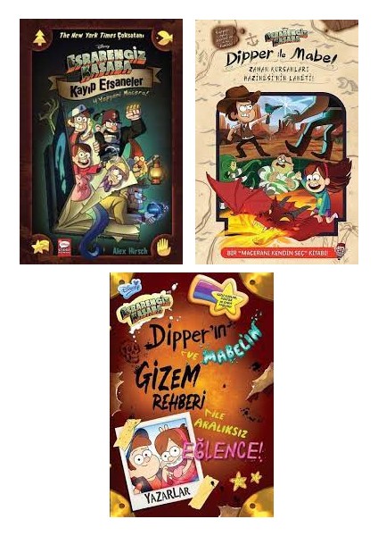 Esrarengiz Kasaba Seti 3 Kitap / Kayıp Efsaneler - Dipper ile Mabel Zaman Korsanları Hazinesinin Laneti - Dipper'in ve Mabel'in Gizem Rehberi ile Aralıksız Eğlence