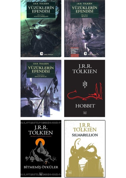 Yüzüklerin Efendisi: İki Kule - Yüzük Kardeşliği - Kralın Dönüşü - Hobbit - Bitmemiş Öyküler - Silmarillion - J. R. R. Tolkien - 6 Kitap Set