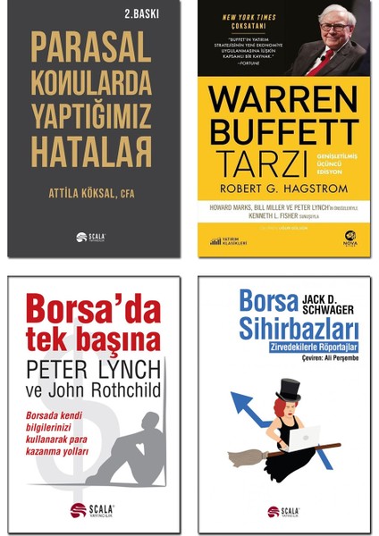 Parasal Konularda Yaptığımız Hatalar + Warren Buffett Tarzı + Borsa Sihirbazları + Borsa’da Tek Başına / 4 Kitap Set