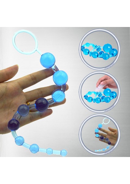 Boncuk Tasarım 28 cm Mavi Anal Plug