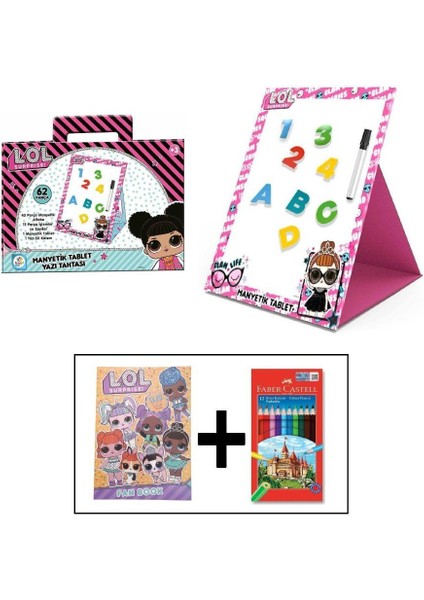 Manyetik Tablet Yazı Tahtası L.O.L. Manyetik Tablet Yazı Tahtası Kuru Boya ve Boyama Kitabı