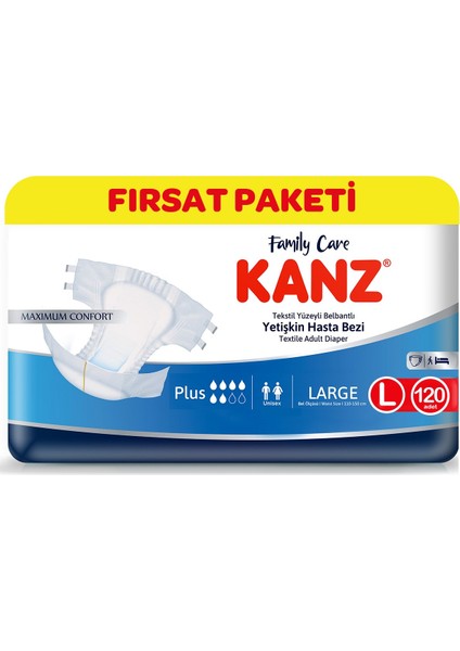 Kanz Yetişkin Bezi Large 120 Adet Fırsat Paketi